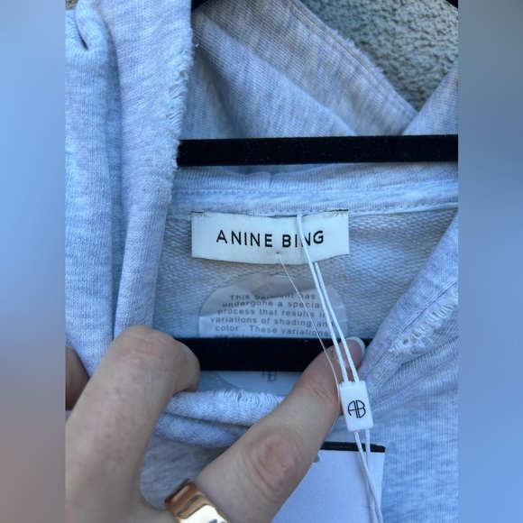 Anine Bing Harvey Sweatshirt Signature in Heather Grey New With Tags! - Picture 9 of 13
